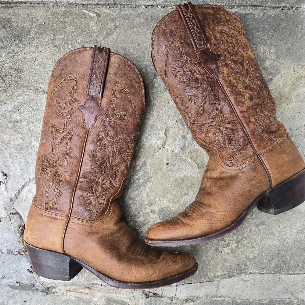 *****SOLD*****Lucchese Tan Leather Western Boots Size 6